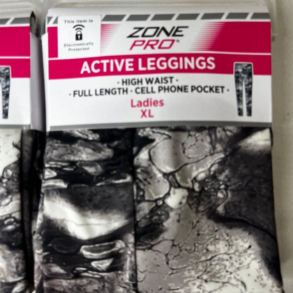 2- Zone Pro XL High Waist Full Length Ladies Active Leggings Marble Print NWT - Picture 2 of 4